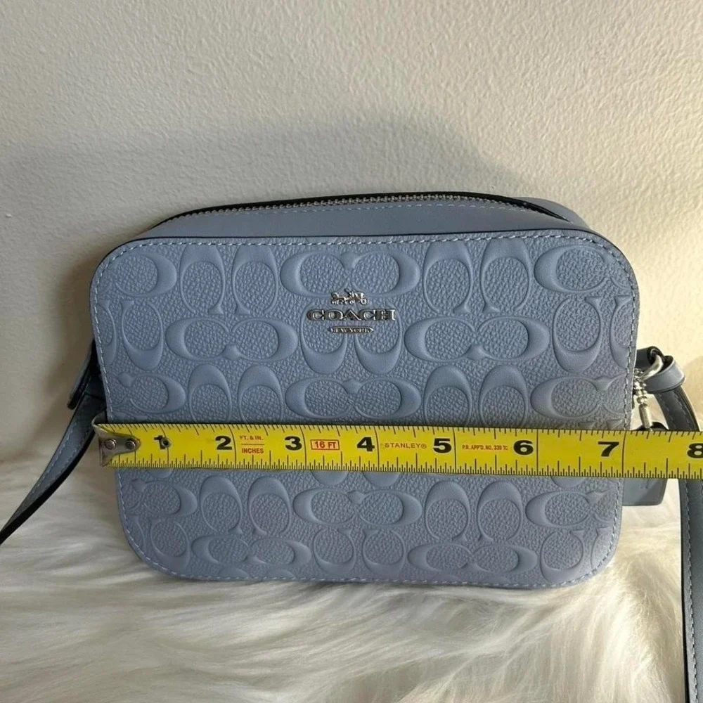 Coach Mini‎ Camera Bag Twilight Blue Pebbled Leather Crossbody NEW